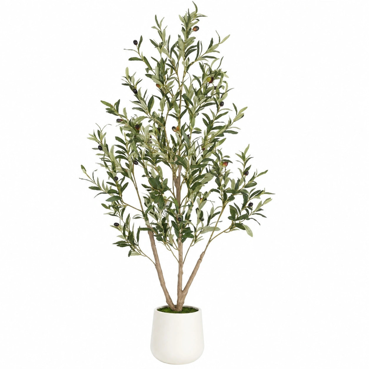 Pianta Decorativa Artificiale Ulivo con Vaso Bianco 150 cm