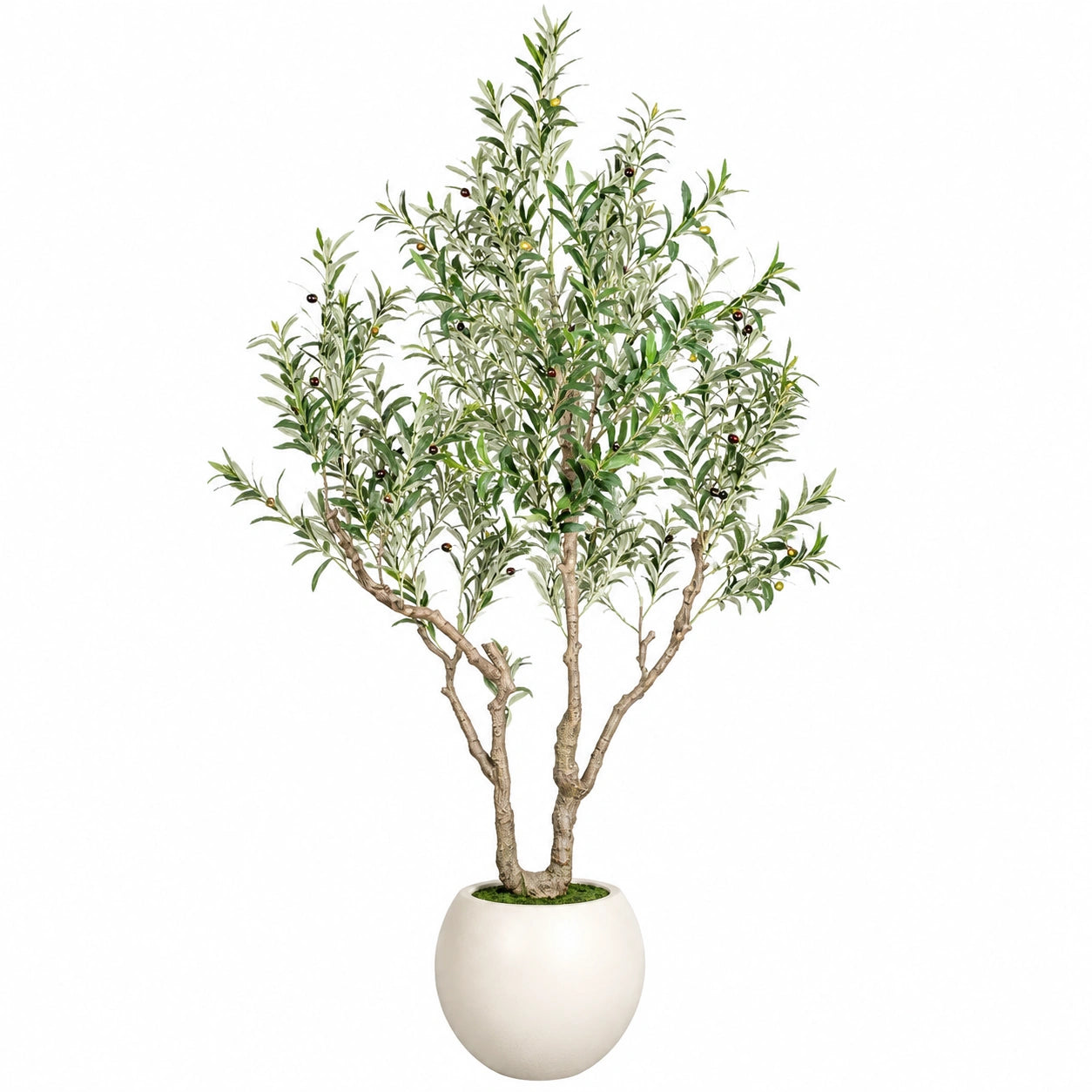 Pianta artificiale di Ulivo con vaso decorativo, altezza 150 cm, Verde