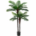 Palma Artificiale 190 cm Foglie Verdi con Vaso