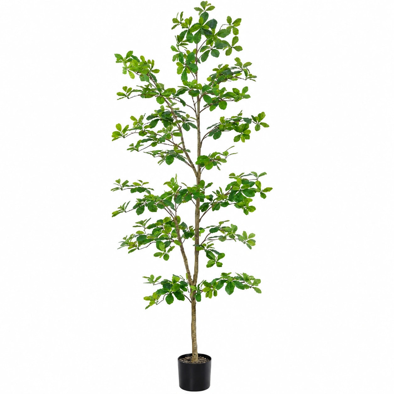 Albero Artificiale da Interno 180cm Verde con Vaso Nero