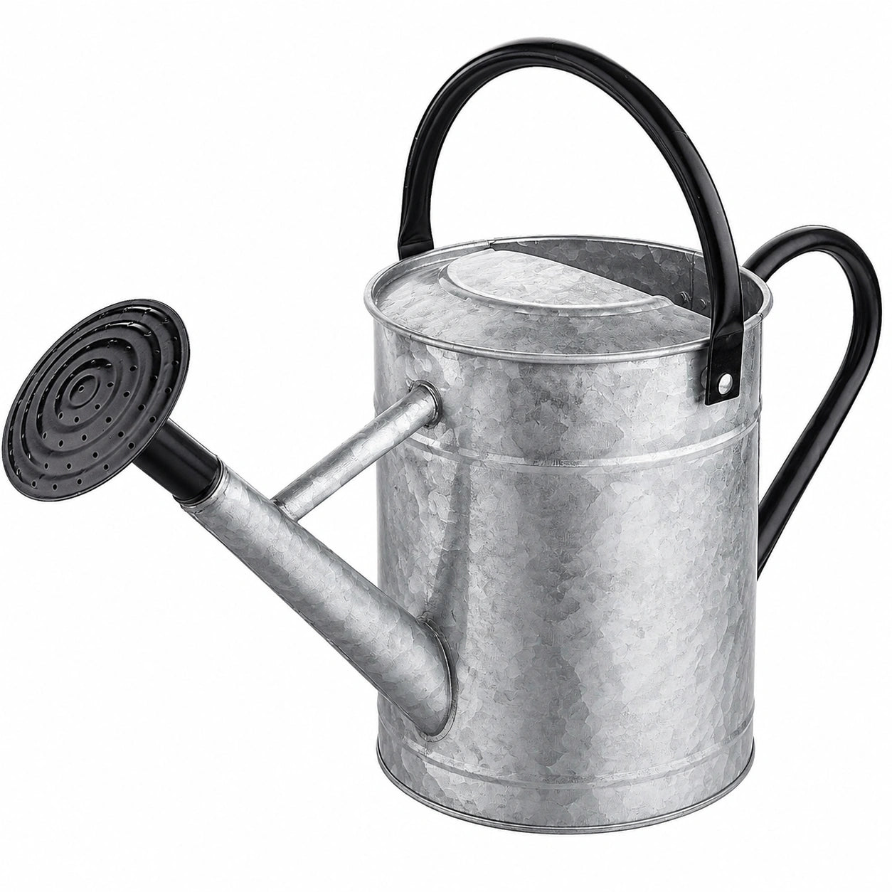 Annaffiatoio in Metallo Zincato con Manico Nero 5.5L