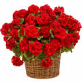 Geranio Artificiale Rosso in Cesto di Vimini, Altezza 45 cm