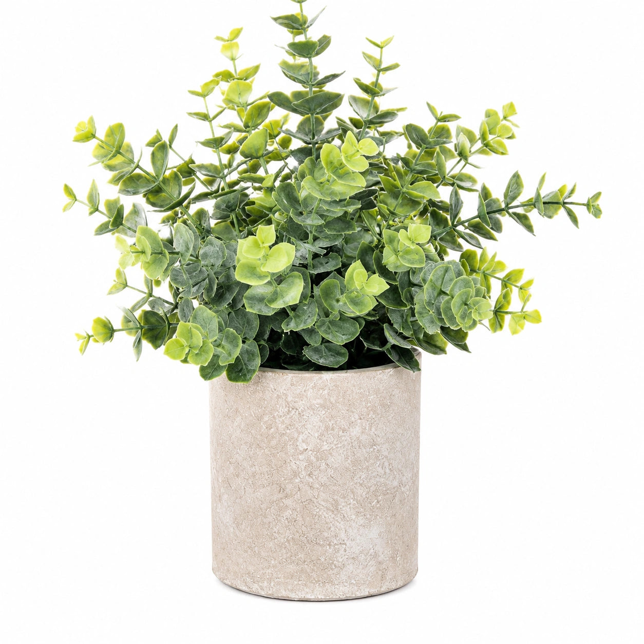 Pianta Artificiale Eucalipto in Vaso Decorativo Beige