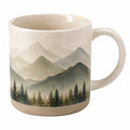 Tazza in Ceramica con Motivo Montagna Naturale Verde