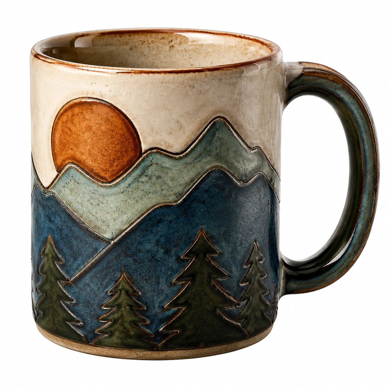 Tazza in Ceramica con Motivo Montagna, 350ml