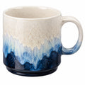 Tazza in Ceramica Smaltata Blu e Crema 350ml